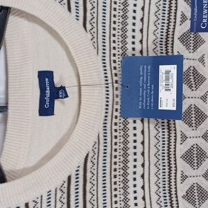 Croft & Barrow Crew Neck Sweater Size XXL Ivory Brown and Black